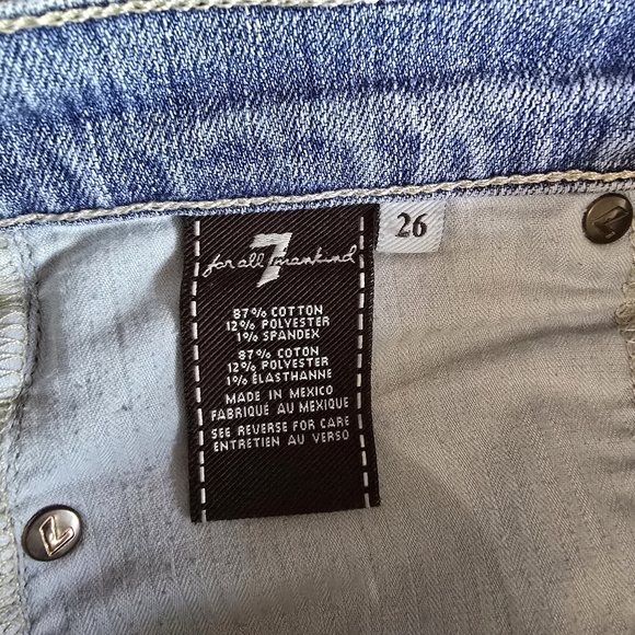 7 For All Mankind low rise cutoff denim shorts size 26 - Picture 10 of 11